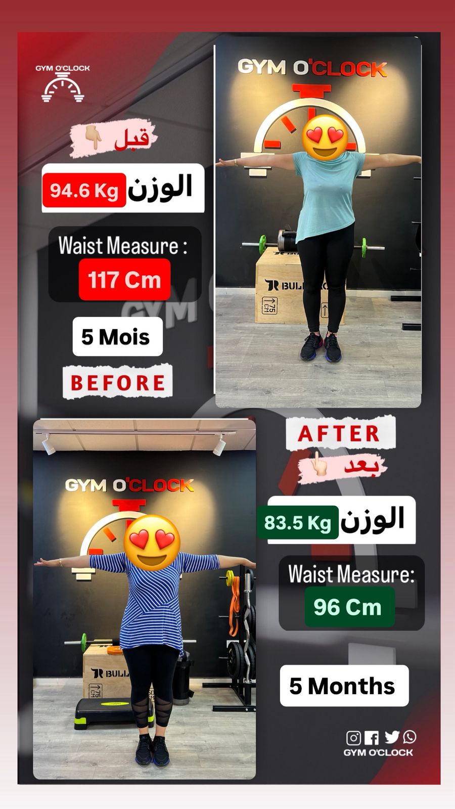 Transformation membre Gym O'Clock 10