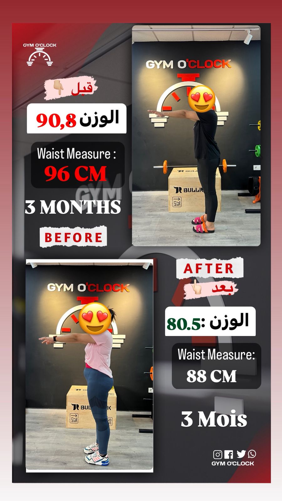 Transformation membre Gym O'Clock 11