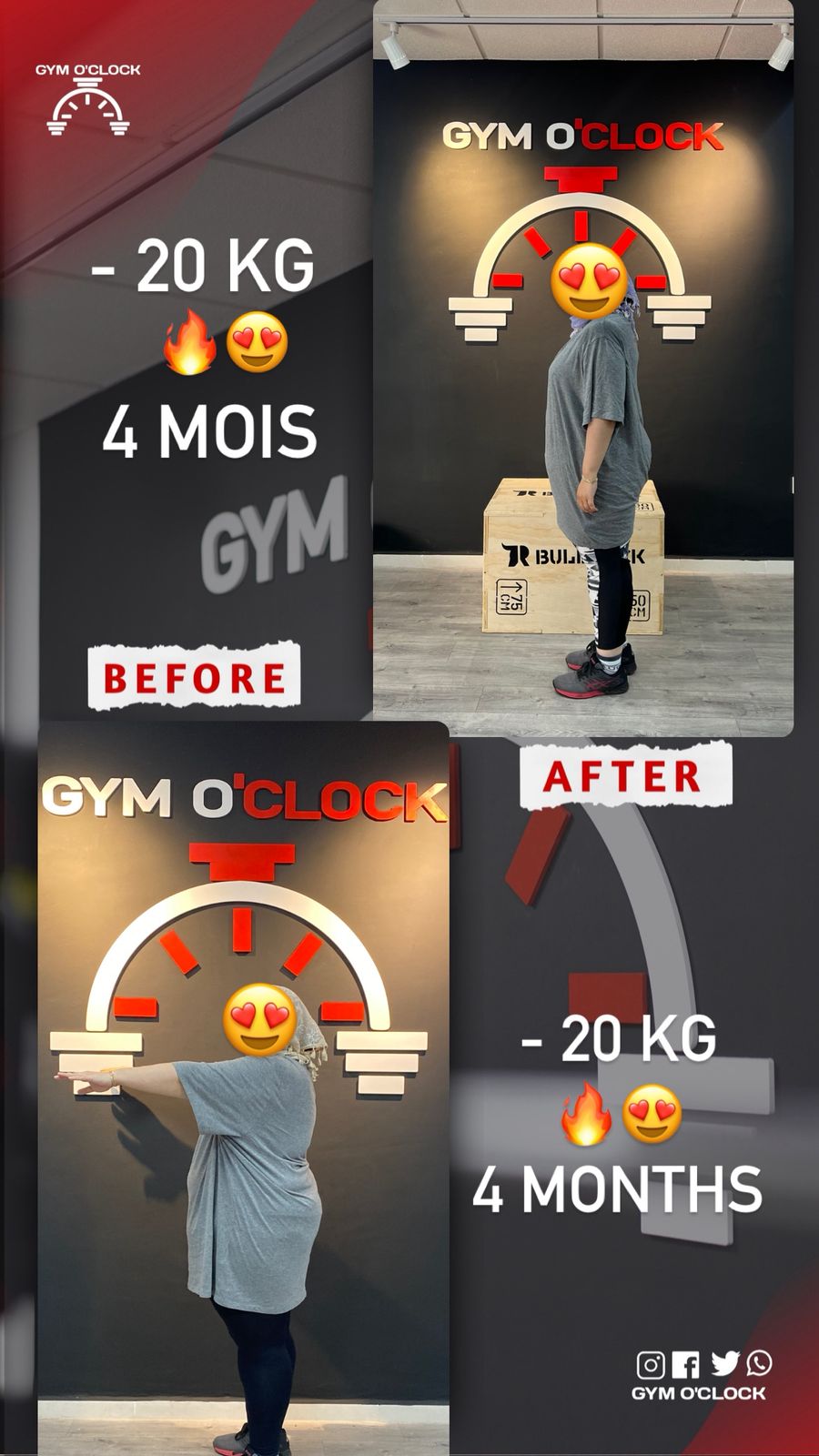Transformation membre Gym O'Clock 26